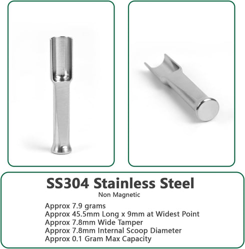 Mini SS304 stainless steel scoop with tamp tool,0.1 gram capacity spoon for multi-purpose use sugar salt powder spices dishwashers safe for kitche...