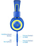 noot products Kids Headphones with Microphone K12 Stereo 5ft Long Cord with 85dB/94dB Volume Limit Wired On-Ear Headset for iPad/Amazon Kindle,Fir...