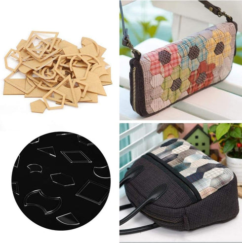 54Pcs/Set Clear Acrylic Pattern Stencil Set Handmade Mixed Small Templates for DIY Leather Craft Quilting Sewing Tool...