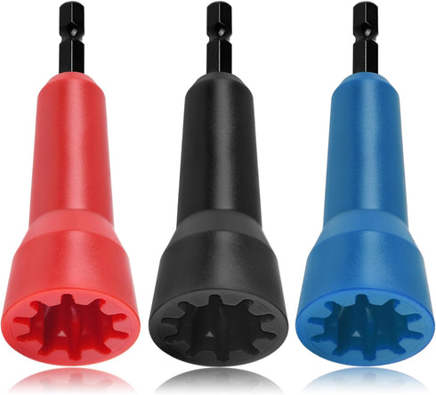 Wire Twister Tool, Twist Wire Connector Socket, Wire Connector Driver with 1/4" Chuck, Wire Nut Twister for electricians(3 Pack-black,red,blue)...