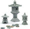 Miniature Fairy Garden Decoration Set,3 Japanese Lantern,10 Stepping Stone Mini Fairy Decor for Garden & Patio Micro Landscape Yard Bonsai Decorat...
