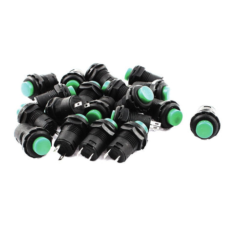 uxcell AC 250V/1.5A 125V/3A Momentary NO Green Round Cap Push Button Switch 19pcs......