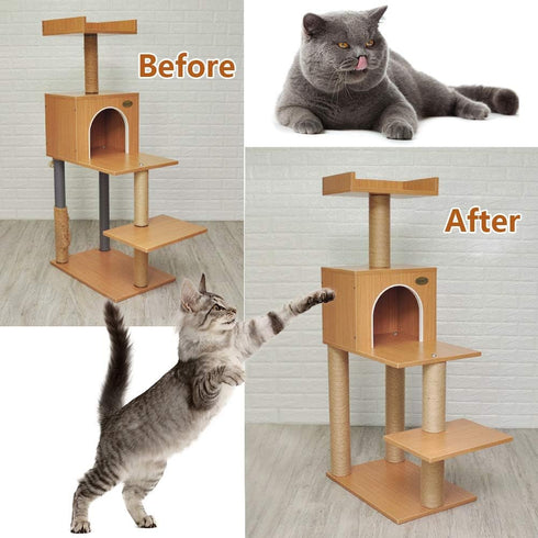 Sisal Rope 6mm for Cat Scratcher Repair and Replace Cat Scratching Post, DIY Scratching Furniture - Cat Tree, Scratch Carpet & Mat, Cat Kicker Toy...