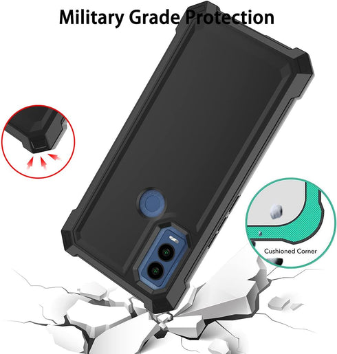 for Cricket Innovate E 5G case, with Tempered Glass Screen Protector 360 Full-Body Soft TPU Bumper Shockproof Silicone Protective Phone Cover Case...