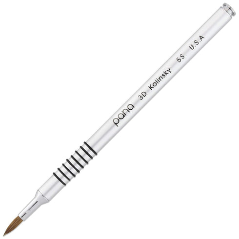 PANA 3D Kolinsky Acrylic Nail Art Sculpture Brush with Silver Metal Non-Slip Grip Handle for Manicures 3D Nail Art Flower Designs (Size #5)...