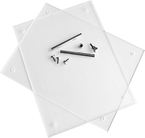 Frameless Tabletop Photo Frames Free Standing Clear Acrylic Desktop Picture Frame (5x7)...