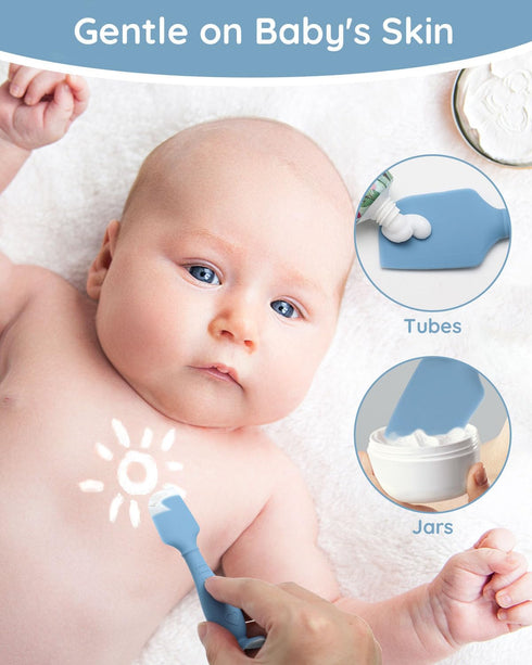 Baby Diaper Cream Spatula, Silicone Baby Diaper Rash Cream Applicator, Soft Butt Paste Spatula Brush with Suction Base for Newborn Essentials, 4-P...