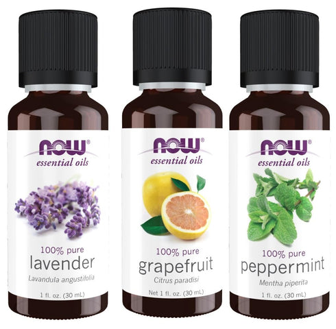 3-Pack Variety of NOW Essential Oils: Summer Fun - Lavender, Grapefruit, Peppermint...