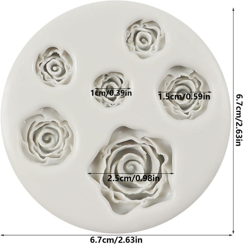 Rose Silicone Candy Mold Mini Flower Fondant Chocolate Molds for Cake Decorating Cupcake Topper Candy Chocolate Polymer Clay Gum Paste...