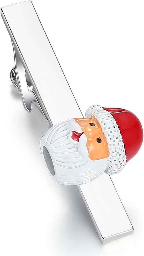 HONEY BEAR Cufflinks for Mens Stainless Steel Santa Claus, Christmas Xmas Gift with Box, (cufflinks&tie clip set)...