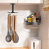 Kitchen Rotating Utensils Hooks, Matte Black Cooking Utensil Rack with 8 Rotatable Hooks for Spoons Pots Rags. Top Mounted Metal Kitchen Utensils ...