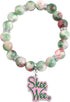 WSNANG Greek Paraphernalia Sorority Gifts Pink and Green Bead Bracelet Sorority Brooch Pin Gift Pink and Green Jewelry...
