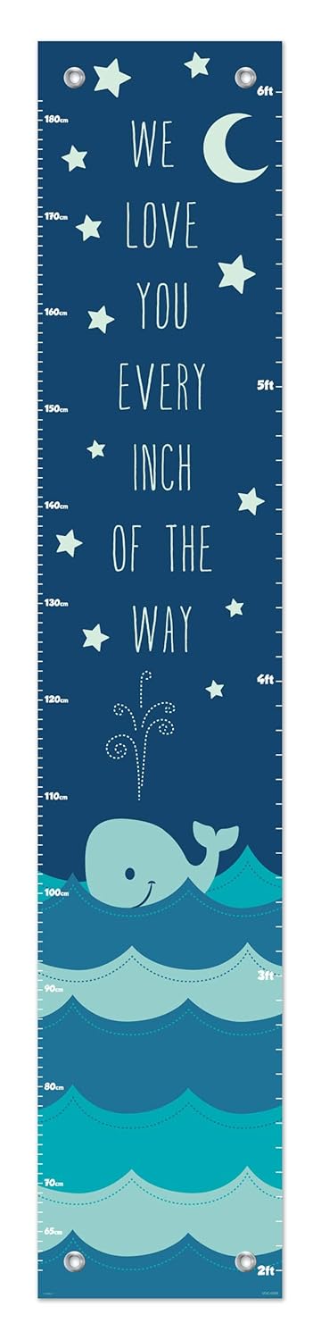 Nautical Chart for Kids Love You Every Inch of The Way Aquatic Room Decor Whale Height Growth Chart...