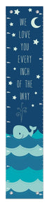 Nautical Chart for Kids Love You Every Inch of The Way Aquatic Room Decor Whale Height Growth Chart...