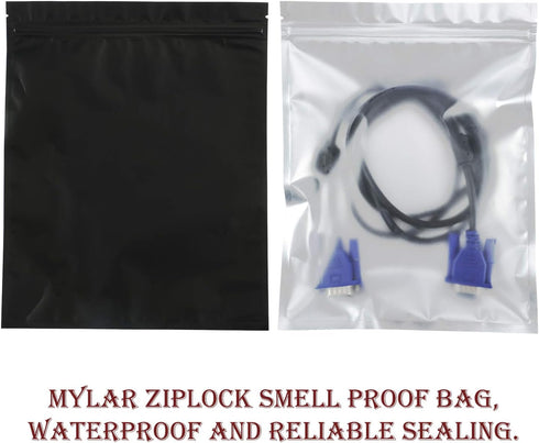 Blulu 100 Pieces Resealable Foil Proof Bags Scent Proof Flat Pouch Clear Smell Sealable Packing Bags Iridescent for Food Storage Snack Jewelry(7 x...