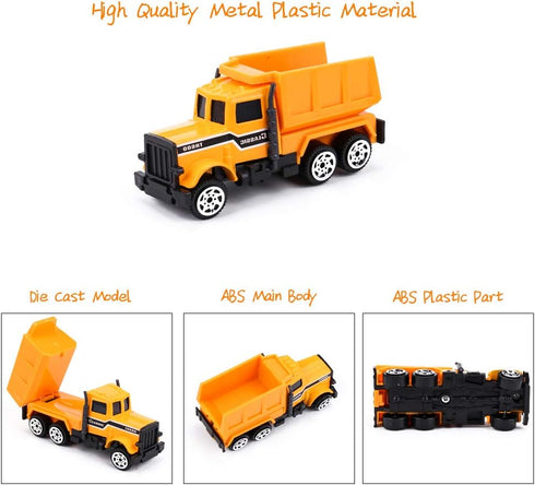 Small Construction Trucks , Kids Construction Vehicles Toy, Friction Powered Kids Dumper Truck, Bulldozers,Forklift,Tank Truck, Asphalt Car, Excav...