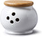 WM Bartleet & Sons 1750 Traditional Porcelain Garlic Storage Pot with Wooden Lid 10cm – White, One Size...