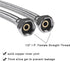 Faucet Line Connector Braided 304 Stainless Steel Supply Hose 1/2" I.P. Female Thread to 1/2" I.P. Female Straight Thread Faucet Hose Replacement ...