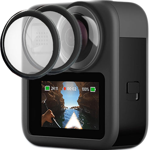 ?2 Pcs? FitStill Lens Cover for Go Pro MAX Action Camera Lens Protector Kit, Sticky Lens Guards Protection for Camera, Go Pro MAX Waterproof Trans...