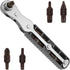 Mini Ratchet Set, 5-Piece 1/4 Ratchet Right Angle Screwdriver, 36-Tooth Bidirectional Ratcheting Wrench Bit Ratchet for Tight Spaces, Hand Tool wi...