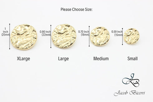 Wrinkle Gold Metal Shank Buttons - 12 Pcs - 4 Size Options - Luxury Wrinkle Round Wave Metal Shank Buttons for Men Women Blazer Coat Uniform Shirt...