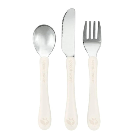 Green Sprouts® Stainless Steel & Sprout Ware® Kids' Cutlery, 12mo+, Plant-plastic, Dishwasher Safe, Ergonomic, Tested for Hormones - Light Spice...