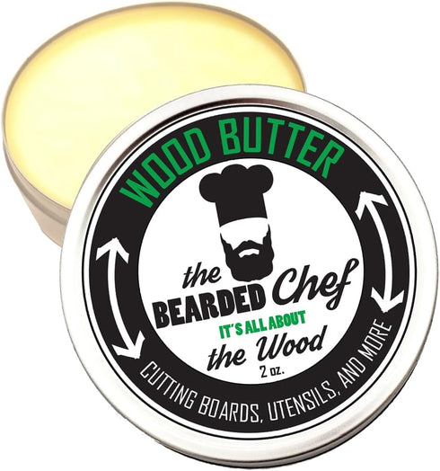 The Bearded Chef Wood Butter - 2 fl oz - Cutting Boards - Butcher Blocks - Made in The USA...