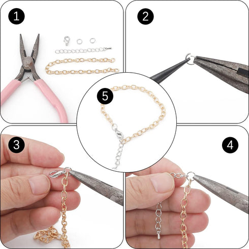 Jump Rings for Jewelry Making Lobster Clasps and Chain Extension Tails 4mm 5mm 6mm 7mm 8mm 10mm Open Jump Rings for Necklace Repair(White K)...