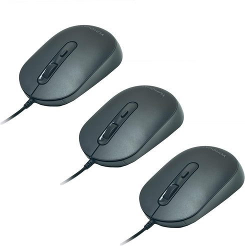 M104 Wired Computer Mouse 3 Pack, Silent Optical USB Corded Mouse Mice Bulk for Laptop PC Chromebook, Black...