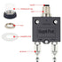Push Button 3 Amp Circuit Breaker Automatic Trip, Fuse Tester Manual Reset 32V, Low Voltage Protection with Waterproof Cap...