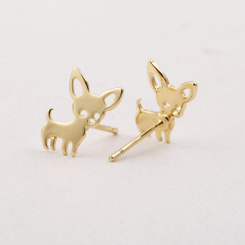 Stainless Steel Chihuahua Puppy Dog Pendant Necklace Earrings for Women Cute Pet Animal Stud Earring Set Jewelry...