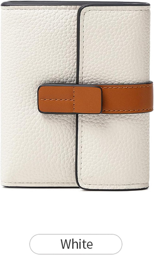 AOXONEL Small Womens Wallet Leather Wallets for Women Rfid Ladies Wallets Trifold Wallet Compact Thin with Card Slots and Zipper Coin Pocket (Whit...