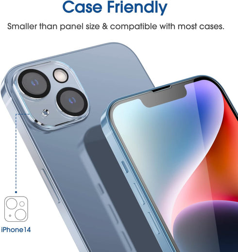 amFiIm 2 pack Tempered Glass Screen Protector + Camera Lens Protector for iPhone 14 6.1", Easy OneTouch Installation, Auto-alignment, Bubble Free ...
