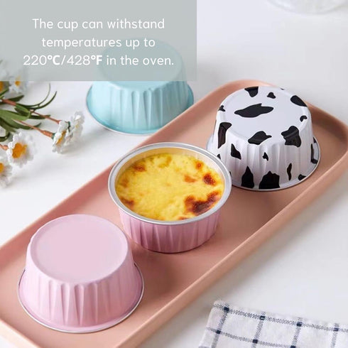 Mini Aluminum Foil Cupcake Baking Cups with Lids (40pcs, 5oz) Round Cupcake Foil Liners Tart Pie Tin Pan Holder - Disposable Mini Cake Containers ...