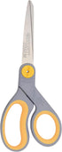 Westcott 8-Inch Titanium-Bonded Scissors with Adjustable Glide Feature for Office and Home - Gray/Yellow...