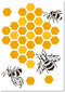 GORGECRAFT 8.27"x11.7" Bee Honeycomb Theme Stencil Plastic Drawing Art Reusable Template Sets Hexagon Reusable Template for Wall Wood Tile Floor F...