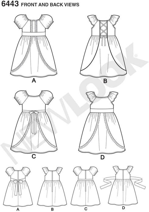 NEW LOOK Patterns Girl's Dress and Jumpsuit in Two Lengths Size A (8-10-12-14-16) 6444...