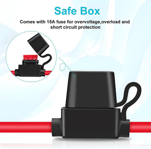 MP0609A 3.1Amp Car Motorcycle USB Port Kit, Waterproof Automatic Battery Charger SAE to USB Adapter Battery Monitor with Switch Control and LED In...