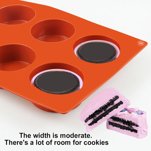 Palksky (3 Pcs) Round Cylinder Candy Mold/Chocolate Cover Cookie Mold for Sandwich Cookies Muffin Cupcake Brownie Cake Pudding Jello(Random Color)...