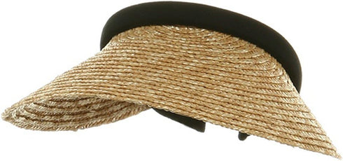 MG Ladies Sewn Braid Wheat Straw Clip-On Visor (Natural)...