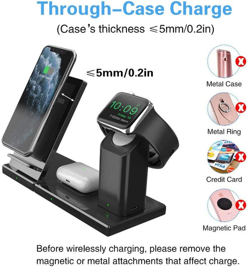 COSOOS Wireless Charger,3IN1 Wireless Charging Station for Apple Products,iWatch Series 7/6/5/4/3/2,Airpods 3/Pro,Charging Stand for iPhone 15 Pro...