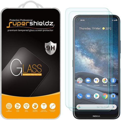Supershieldz (2 Pack) Designed for Nokia 8 V 5G UW/Nokia 8.3 5G / Nokia 8.3 Tempered Glass Screen Protector, Anti Scratch, Bubble Free...