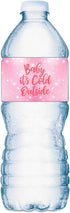 20 Pink Baby Its Cold Outside Baby Water Bottle Labels; Baby Shower Set of 20 Waterproof Water Bottle Wrappers, Decorations; Its a Girl Pink...