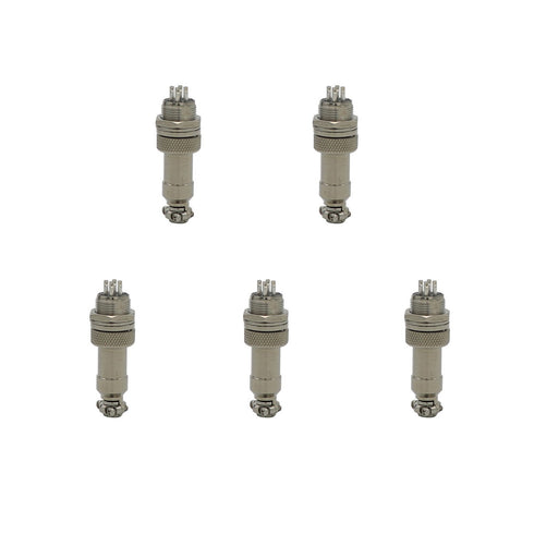 Aviation Connector Plug, 5 Pcs GX12 4 Pin Thread Female Socket Panel Metal Aviation Wire Connector 5A&5 Pcs GX12 4 Pin Male Socket Panel Metal Avi...