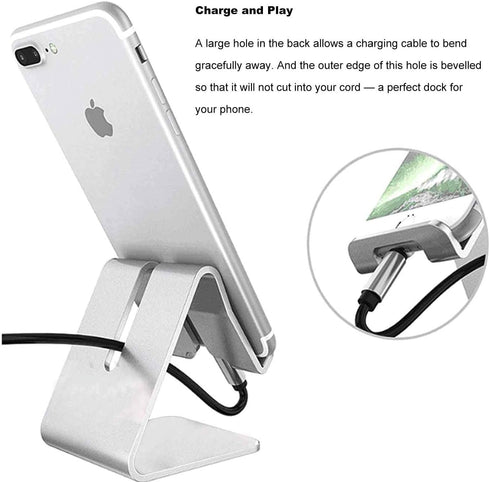 Tablet Stand Holder,Aluminum Solid Portablet Desktop Dock Hands Free Cradle Compatible with Tablets Such As iPad Air Mini Pro, Phone 14 13 11 XR M...