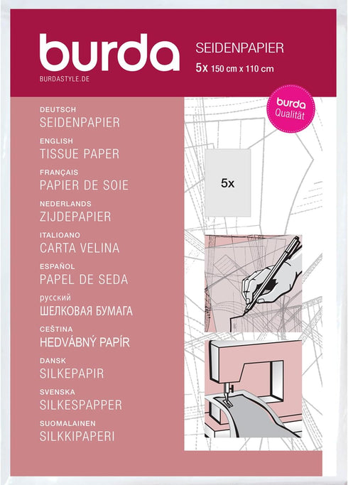 Burda 2Gtis | Dressmakers Tissue Paper | 110 x 150 cm, One Size, Pink...