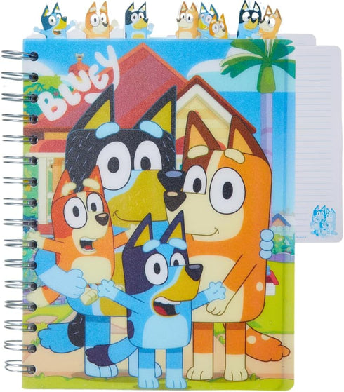 Innovative Designs Bluey Tab Journal Notebook, Spiral Bound, 144 Lined Pages, 8 x 7 inches, Blue...