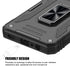 for Samsung Galaxy A03S Case, Shockproof Phone Case & Sliding Camera Cover & Ring Holder Kickstand with Screen Protector for Samsung Galaxy A03S (...
