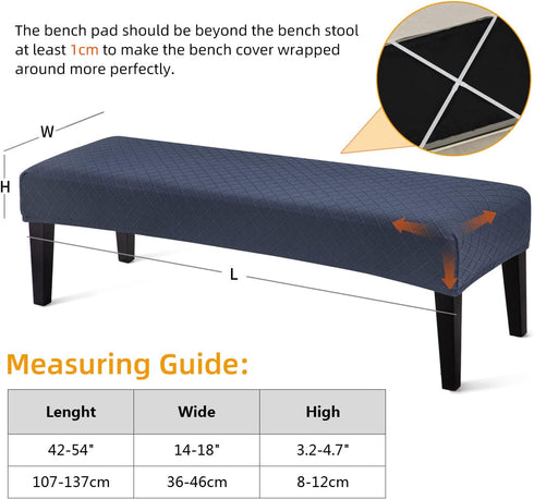 YISUN Jacquard Dining Bench Covers, Stretch Washable Removable Bench Slipcover, Rectangle Bench Seat Protector Cover for Dining Rooms, Living Room...