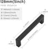 Cabinet Pulls Matte Black Cabinet Handles 5 Pack 5 Inch Square Drawer Pulls and 5 Pack Cabinet Magnetic Catch, Stainless Steel Kitchen Door Cupboa...
